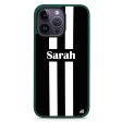 Black and white Stripes iPhone 14 Pro Max Impact Guard Bumper Case For Discount