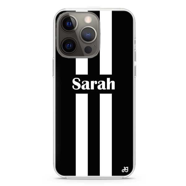 Black and white Stripes iPhone 14 Pro Max Ultra Clear Case For Discount