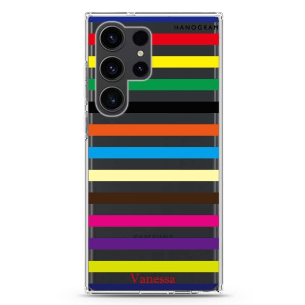 colorful stripe Samsung Galaxy Ultra Clear Case Cheap