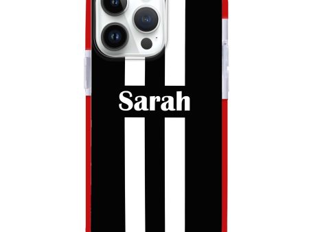 Black and white Stripes iPhone 14 Pro Max Ultra Shockproof Case Hot on Sale