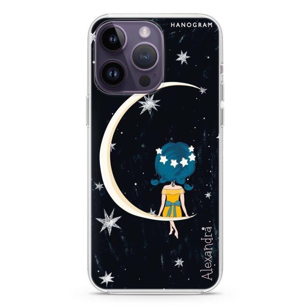 Cute Girl Moon iPhone 13 Pro Ultra Clear Case on Sale