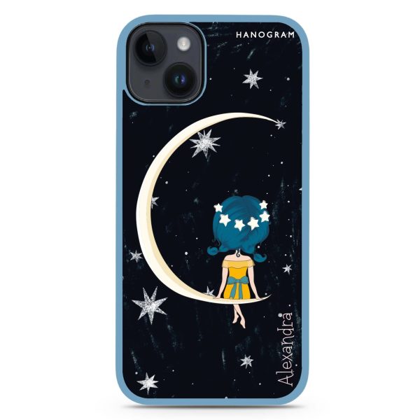 Cute Girl Moon iPhone 14 Impact Guard Bumper Case Sale