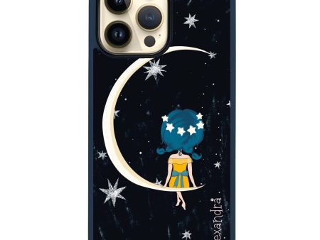 Cute Girl Moon iPhone 13 Pro Impact Guard Bumper Case Discount