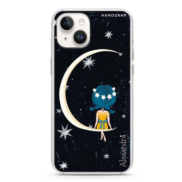 Cute Girl Moon iPhone 13 Ultra Clear Case on Sale