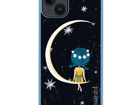 Cute Girl Moon iPhone 13 Impact Guard Bumper Case Hot on Sale