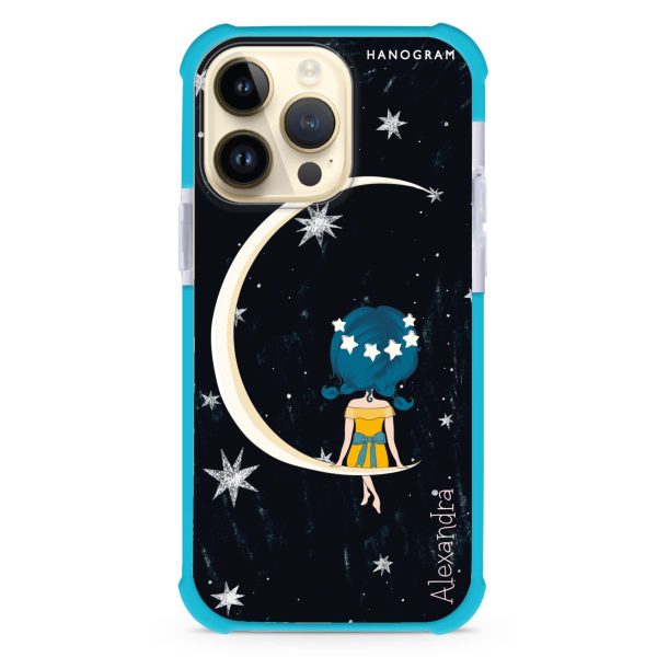 Cute Girl Moon iPhone 14 Pro MagSafe Compatible Ultra Shockproof Case For Discount