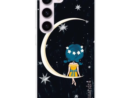 Cute Girl Moon Samsung Galaxy Ultra Clear Case on Sale