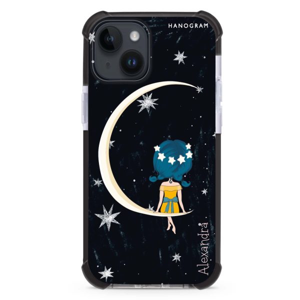 Cute Girl Moon iPhone 14 Plus MagSafe Compatible Ultra Shockproof Case on Sale