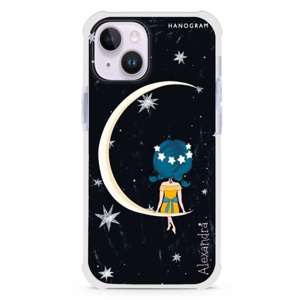 Cute Girl Moon iPhone 14 Plus MagSafe Compatible Ultra Shockproof Case on Sale