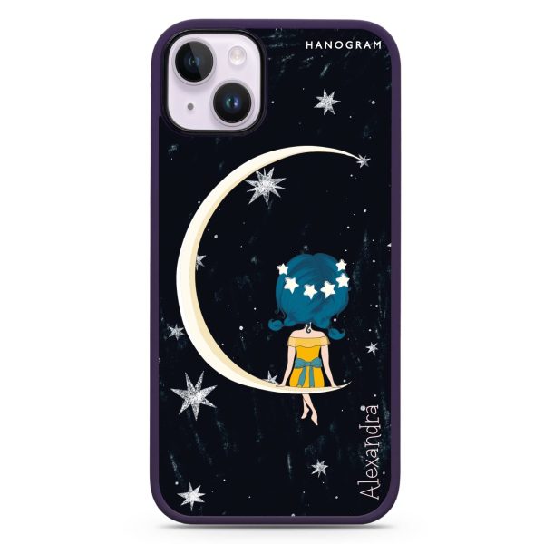 Cute Girl Moon iPhone 14 Impact Guard Bumper Case Sale