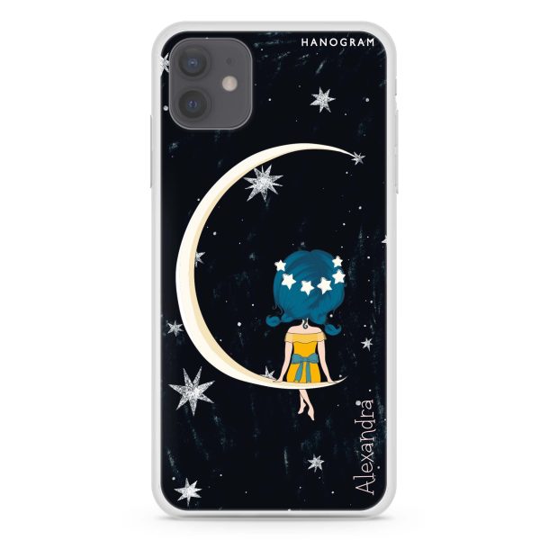 Cute Girl Moon iPhone 12 mini Ultra Clear Case Supply