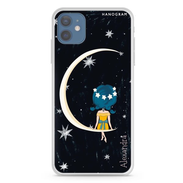 Cute Girl Moon iPhone 12 Ultra Clear Case Fashion