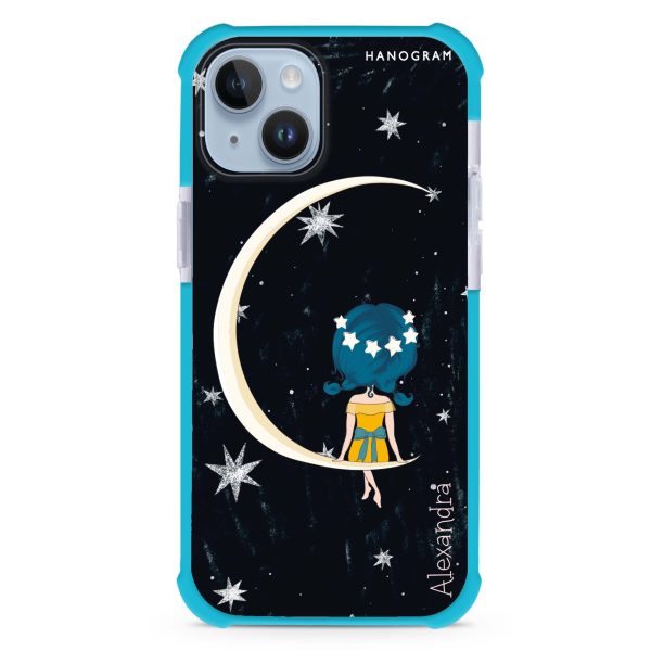 Cute Girl Moon iPhone 14 Plus MagSafe Compatible Ultra Shockproof Case on Sale