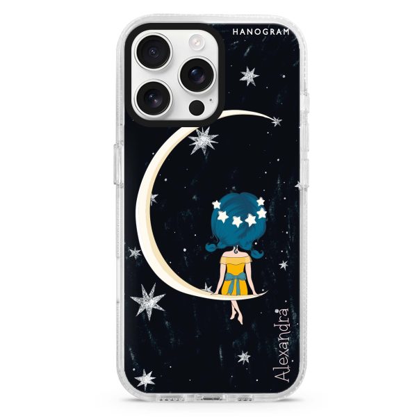 Cute Girl Moon iPhone 14 Pro MagSafe Compatible Ultra Clear Case on Sale