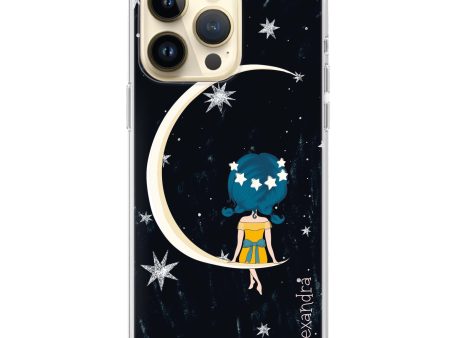 Cute Girl Moon iPhone 13 Pro Ultra Clear Case on Sale