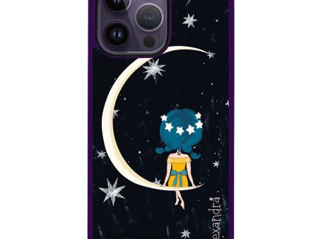 Cute Girl Moon iPhone 14 Pro Max MagSafe Compatible Impact Guard Bumper Case Sale