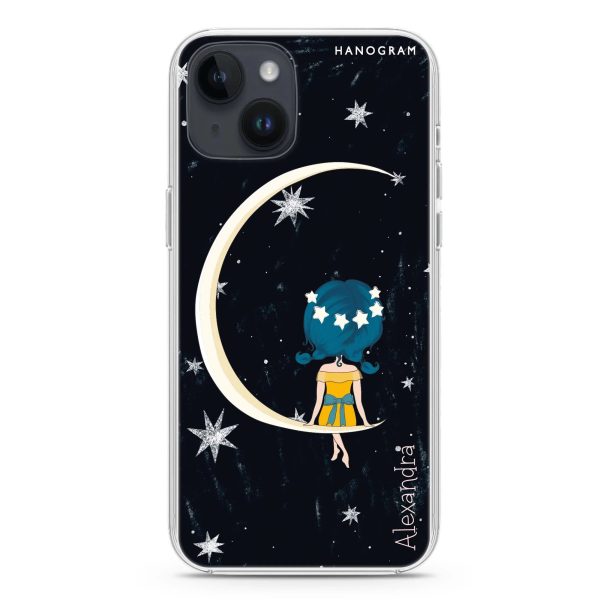 Cute Girl Moon iPhone 13 MagSafe Compatible Ultra Clear Case Online Hot Sale