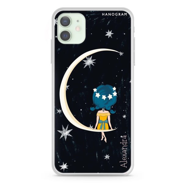 Cute Girl Moon iPhone 12 Ultra Clear Case Fashion