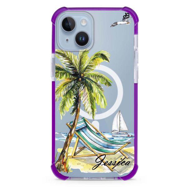 Summer on the beach iPhone 12 MagSafe Compatible Ultra Shockproof Case Fashion